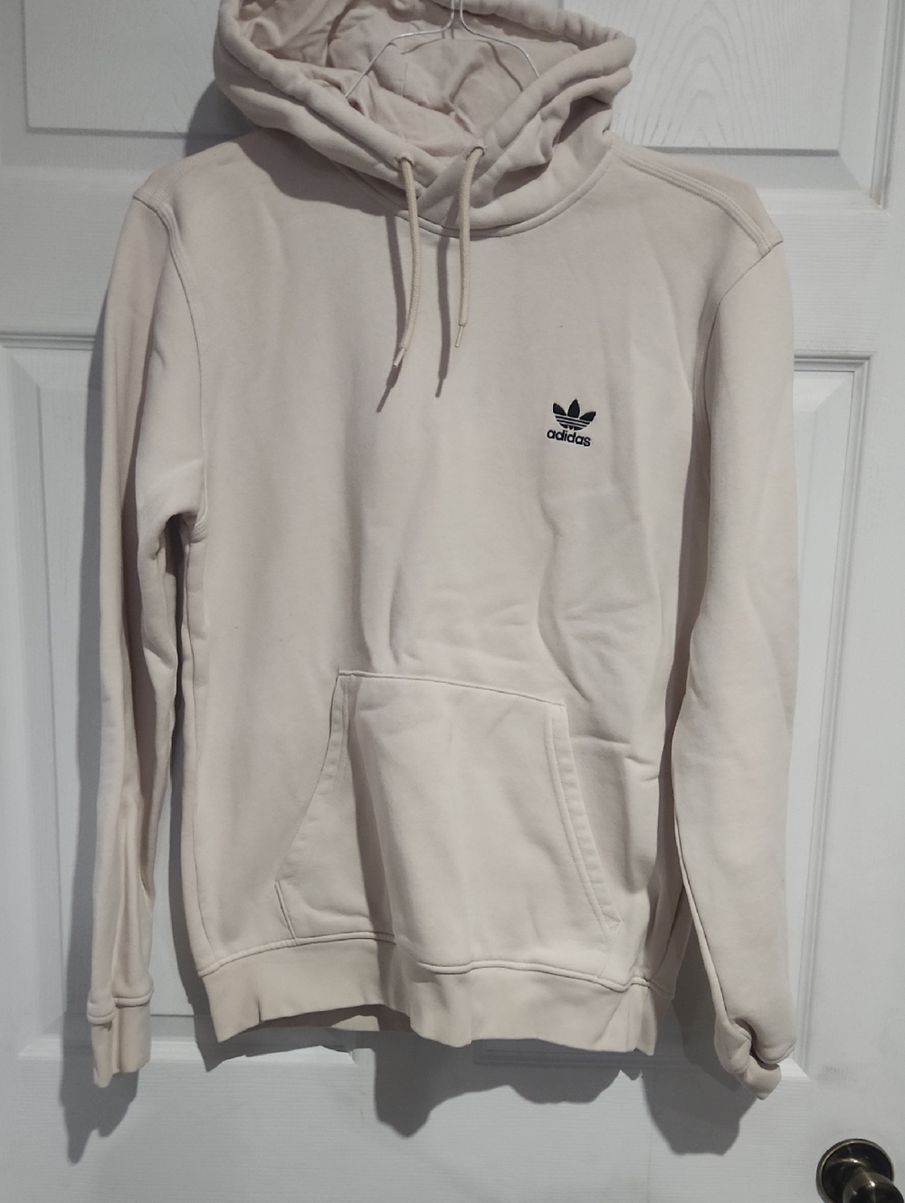 adidas Cream/Off-White Pullover Hoodie with Trefoil Logo
